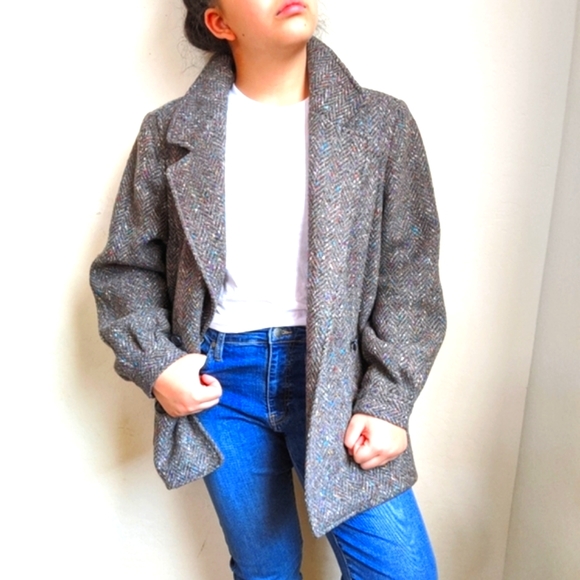 Vintage Wool Pea Coat Gray